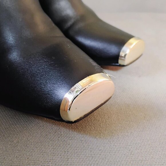 Sergio Todzi black vegan leather zip-up knee boots, size 38 - Picture 3 of 11